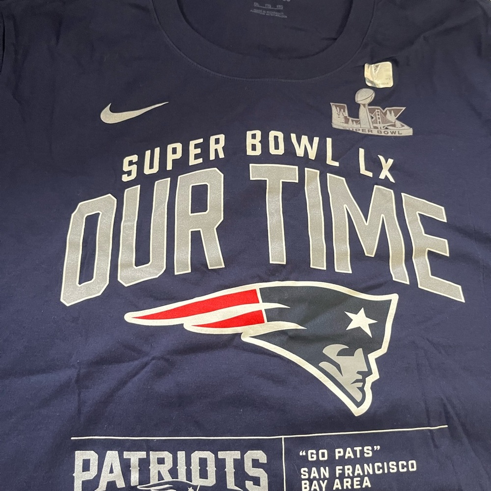 Nike Navy Super Bowl LX Graphic Tee New England Patriots